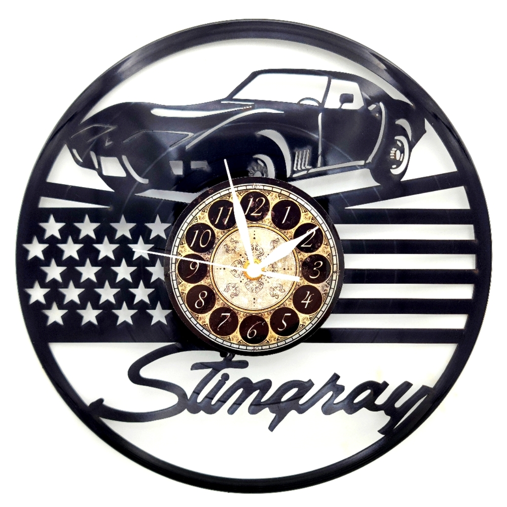 1968 1969 1971 1972 CHEVROLET CORVETTE STINGRAY vinyl record clock